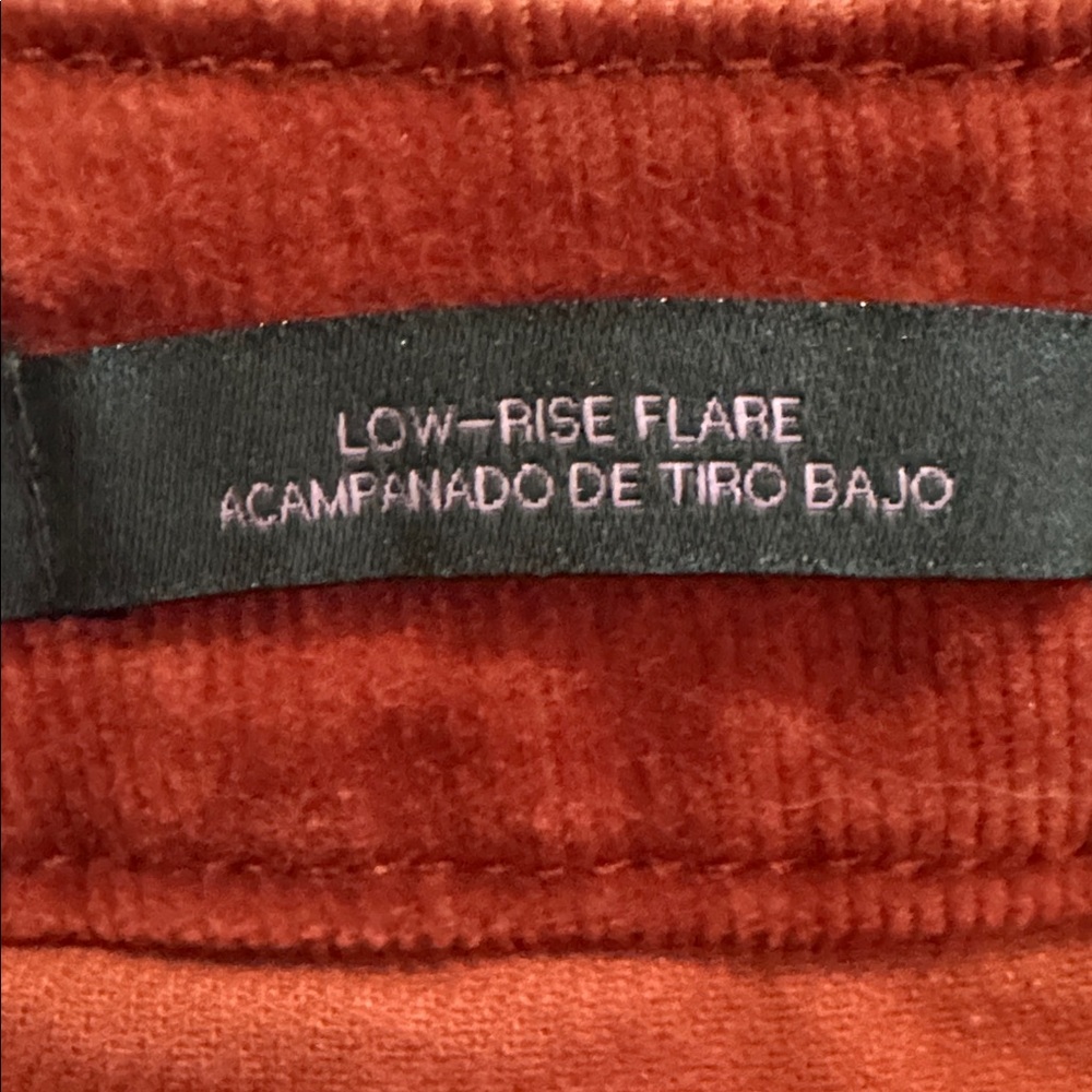 Wild Fable Burnt Orange Brown Corduroy Low Rise Flare Leg Pants Womans sz 00 - Picture 4 of 8